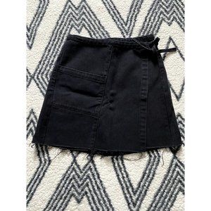 Pacsun Black Denim Wrap Skirt | Women's | Size: 27